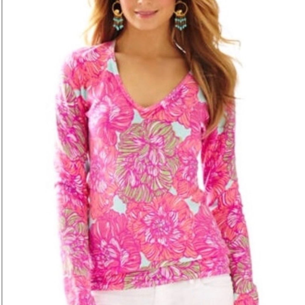 Lilly Pulitzer V-Neck Sweater L
